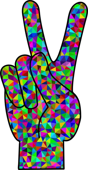 Colorful Geometric Peace Sign PNG Image