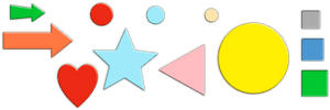 Colorful Geometric Shapesand Arrows PNG