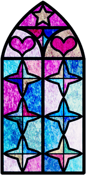 Window Mosaic Geometric Heart Star Watercolor - Stained Glass, HD Png Download PNG image with transparent background