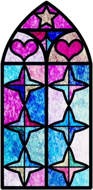 Colorful Geometric Stained Glass Window PNG Image