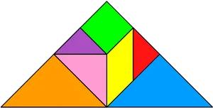 Colorful Geometric Triangle Puzzle PNG Image