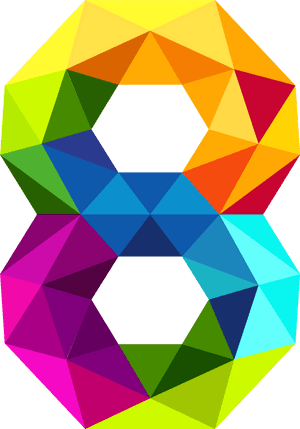 Triangles Number Eight Png Image Gallery View - Colourful Triangles Number 8 PNG