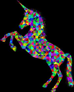 Colorful Geometric Unicorn Art PNG image with transparent background