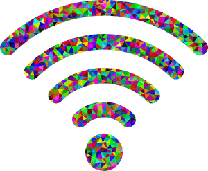 Colorful Geometric Wi Fi Symbol PNG with transparent background