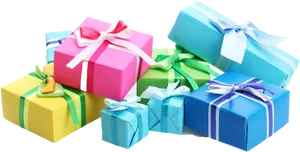 Colorful Gift Boxes Collection PNG Image