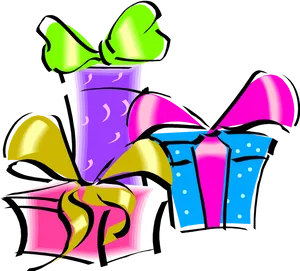 Colorful Gift Boxes Illustration PNG Image