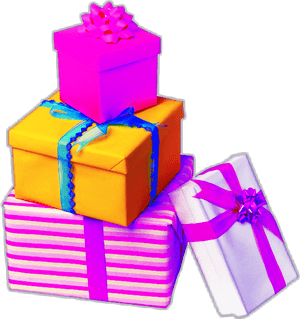 Colorful Gift Boxes Stacked PNG image with transparent background