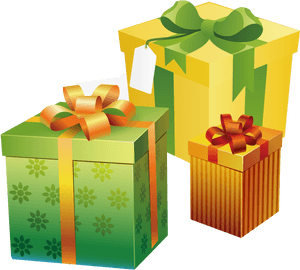 Colorful Gift Boxeswith Bows PNG image with transparent background