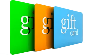 Colorful Gift Cards Display PNG Image