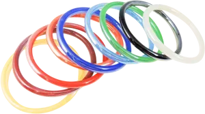 Colorful Glass Bangles Set PNG Image