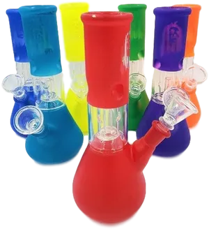 Colorful Glass Bongs Collection PNG Image