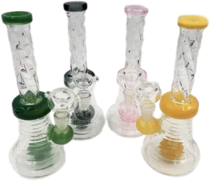 Colorful Glass Bongs Collection PNG Image