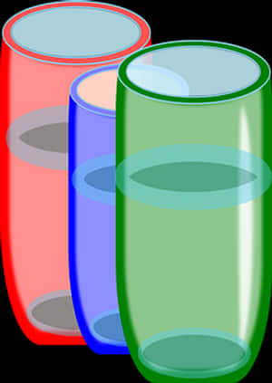 Colorful Glassware Vector Illustration PNG