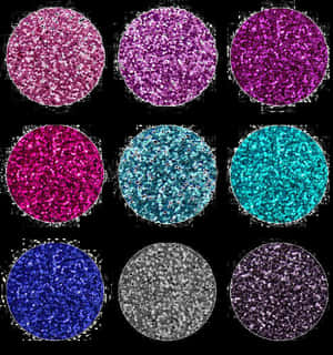 Colorful Glitter Samples Collection PNG image with transparent background
