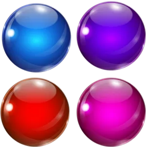 Colorful Glossy Spheres Set PNG Image