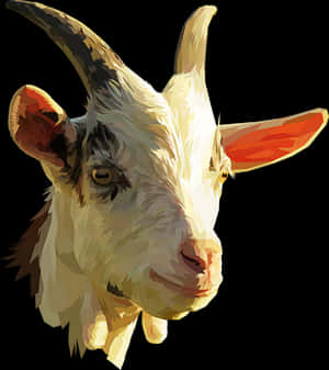 Colorful Goat Portrait PNG image with transparent background