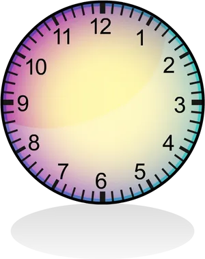 Colorful Gradient Clock Face PNG Image