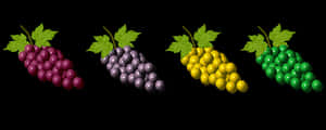 Colorful Grape Bunches Variety PNG image with transparent background