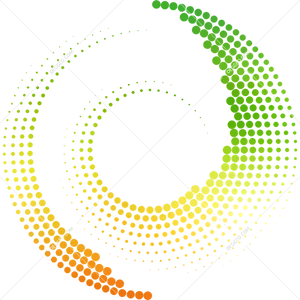 Colorful Halftone Spiral Pattern PNG Image