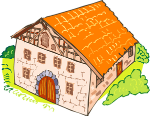 Colorful Hand Drawn Mansion PNG image with transparent background
