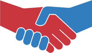 Colorful Handshake Agreement PNG with transparent background