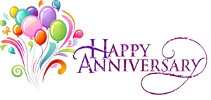 Colorful Happy Anniversary Greeting PNG Image