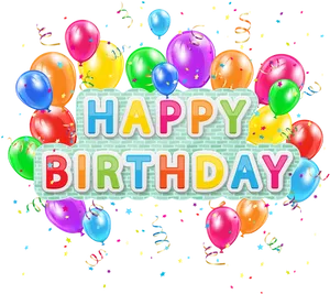 Colorful_ Happy_ Birthday_ Balloons_and_ Confetti PNG Image