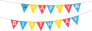 Colorful Happy Birthday Banner PNG Image