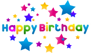 Colorful Happy Birthday Greeting PNG Image