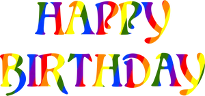 Colorful Happy Birthday Text PNG Image