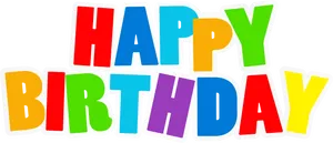 Colorful Happy Birthday Text Banner PNG Image