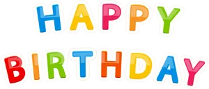 Colorful Happy Birthday Text Banner PNG Image