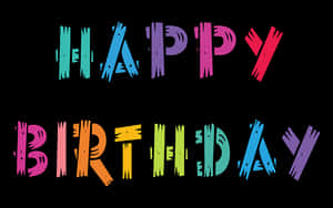 Colorful Happy Birthday Text Design PNG image with transparent background
