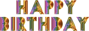 Colorful Happy Birthday Text PNG Image