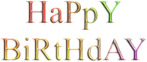 Colorful Happy Birthday Text PNG Image