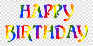 Colorful Happy Birthday Text Transparent Background PNG Image