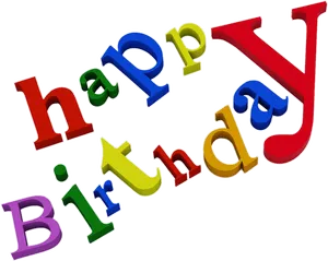 Colorful Happy Birthday Text3 D PNG Image