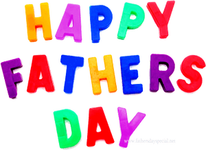 Colorful Happy Fathers Day Text PNG image with transparent background