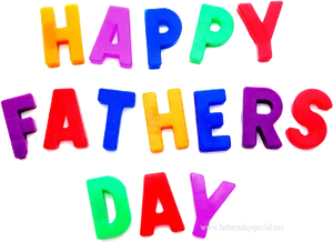 Colorful Happy Fathers Day Text PNG Image