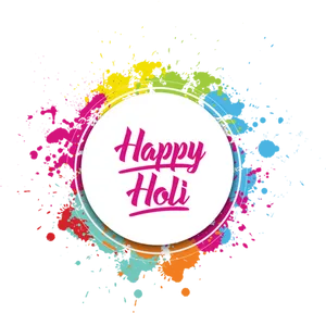 Colorful_ Happy_ Holi_ Greeting PNG Image