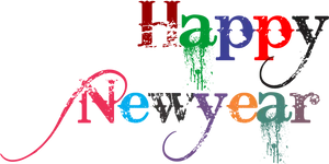 Colorful Happy New Year Graffiti PNG Image