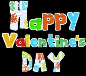 Colorful Happy Valentines Day Text PNG image with transparent background
