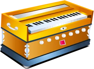 Colorful Harmonium Illustration.png PNG Image