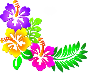 Colorful Hawaiian Flower Arrangement PNG Image