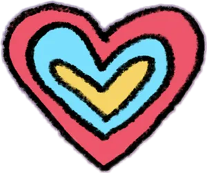 Colorful Heart Artwork PNG Image