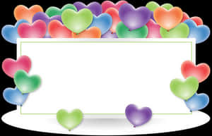 Colorful Heart Balloons Frame PNG image with transparent background