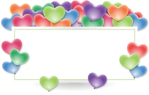 Colorful Heart Balloons Frame PNG Image