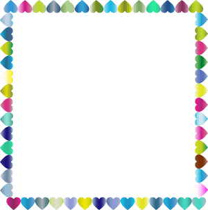 Prismatic Hearts Frame 4 Clip Arts - Downloadable Heart Borders For Microsoft Word, HD Png Download PNG