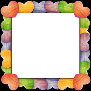 Colorful Heart Border Frame PNG image with transparent background