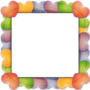 Colorful Heart Border Frame PNG Image